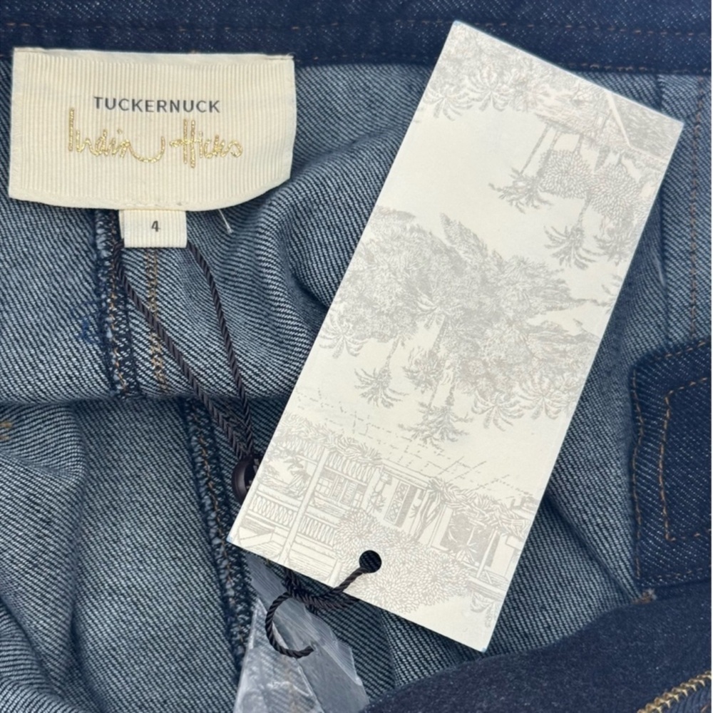 Tuckernuck x India Hicks Palladian Wide Leg Jeans 4 NWT High Rise Dark Wash - Picture 9 of 14